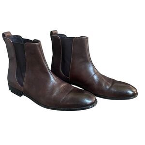 John Varvatos $698 Amsterdam Brown Leather Ankle Boots Size 13 Slip On